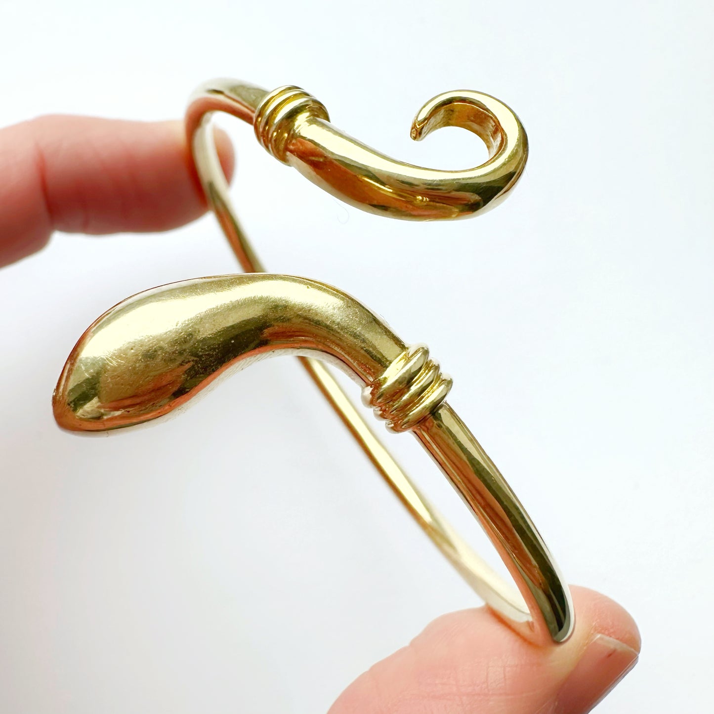 Vintage 14ct gold snake cuff bracelet