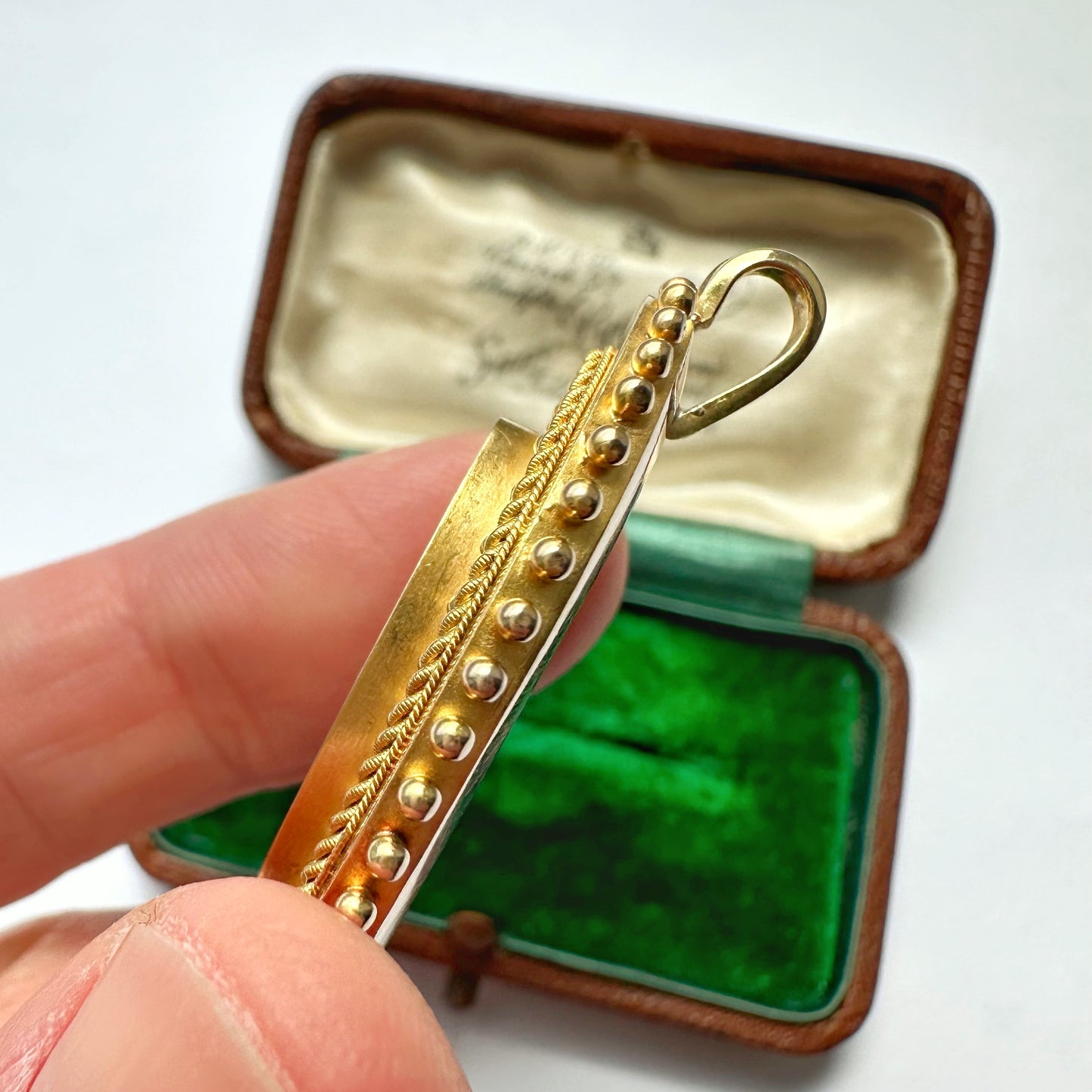 Antique 15ct gold & old cut diamond pendant