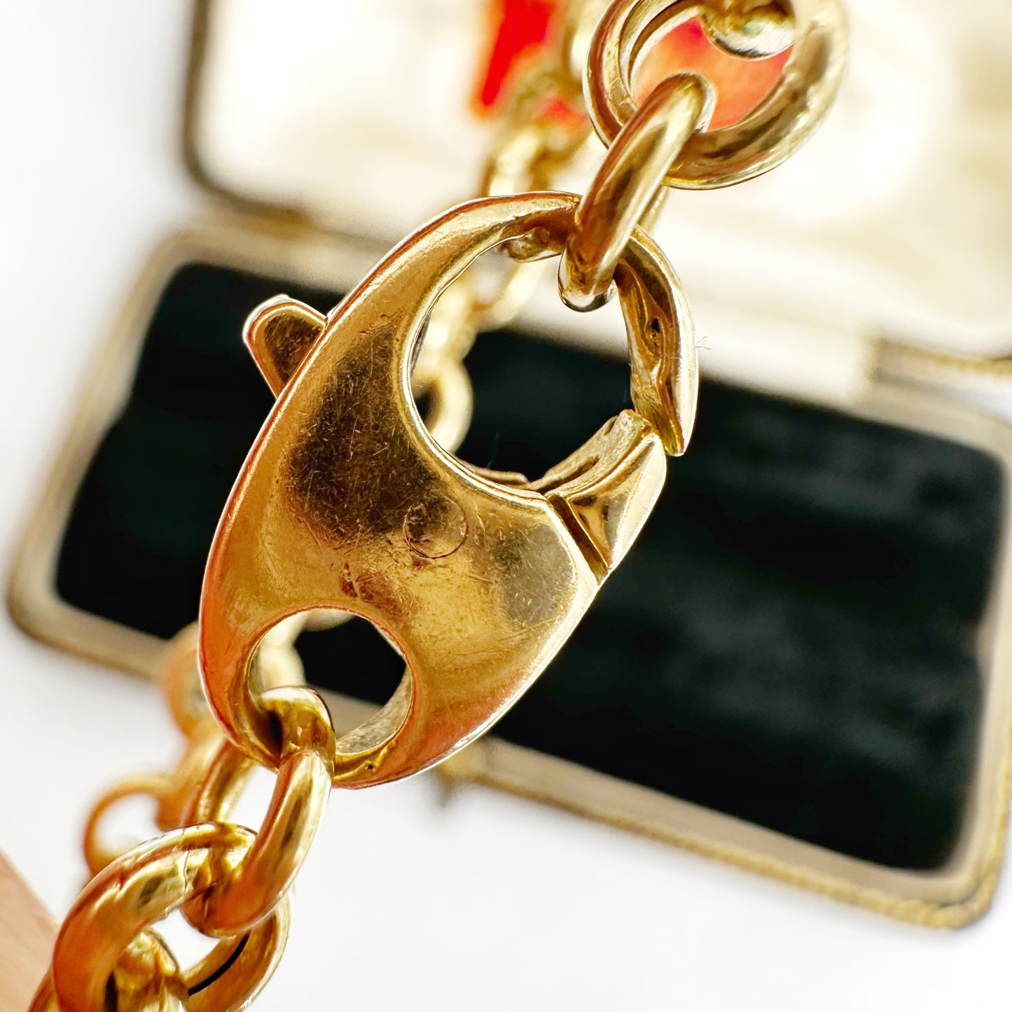 Vintage 18ct gold rolo belcher bracelet