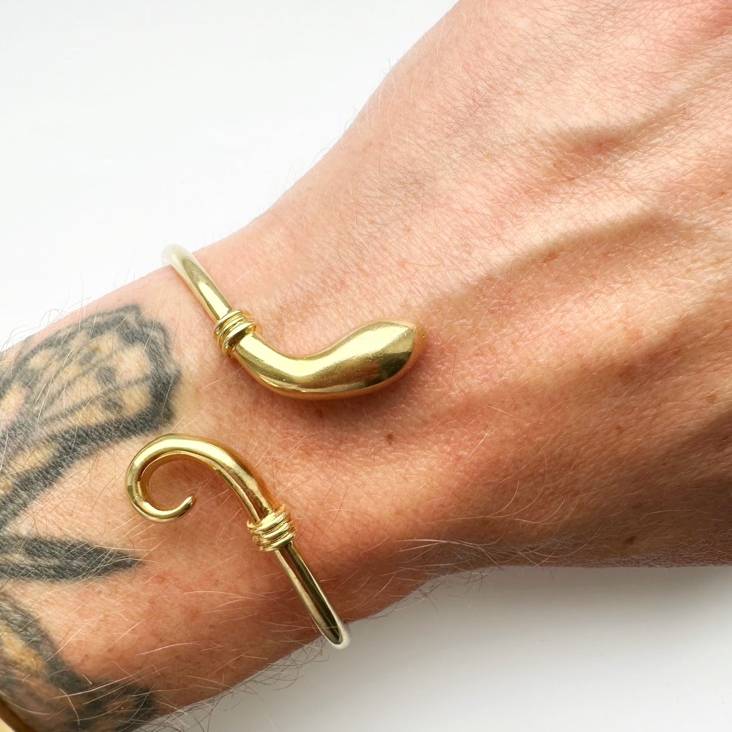 Vintage 14ct gold snake cuff bracelet