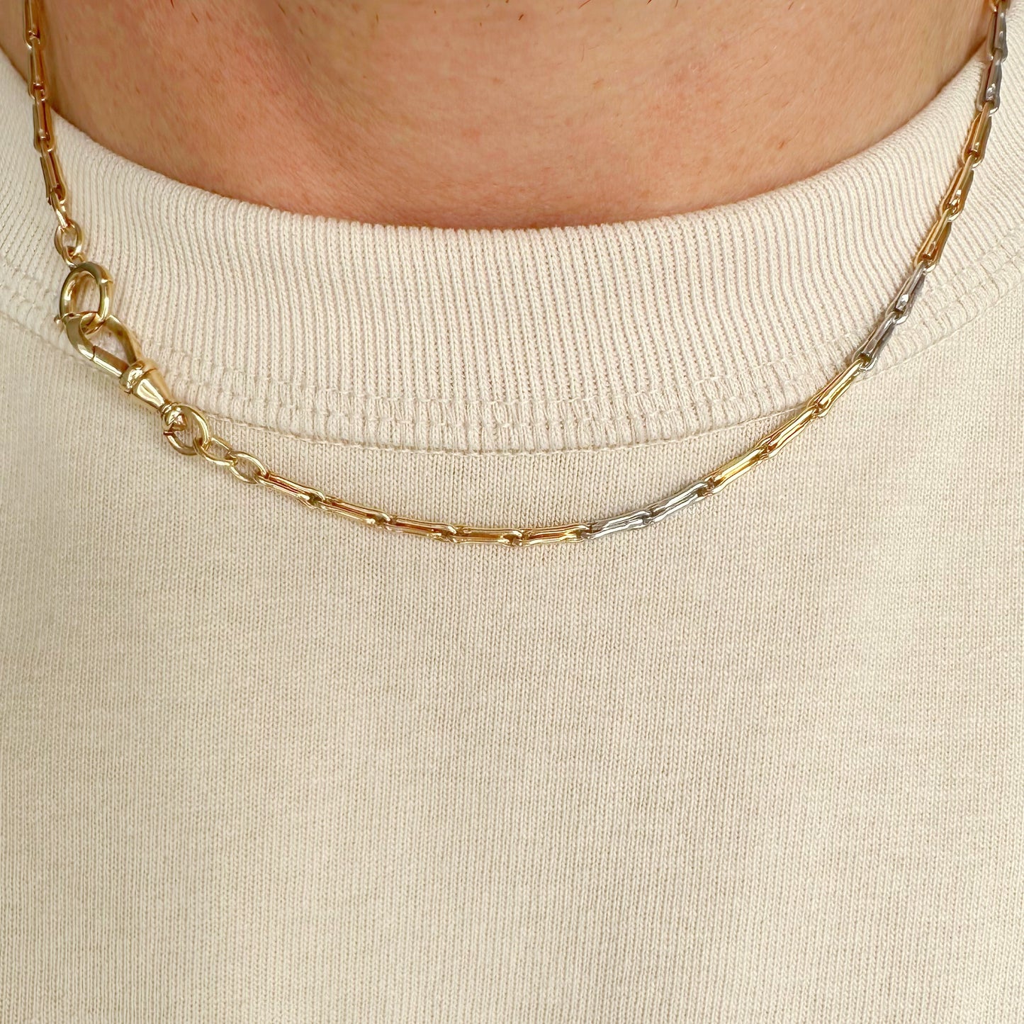 Antique 14ct gold & platinum watch chain