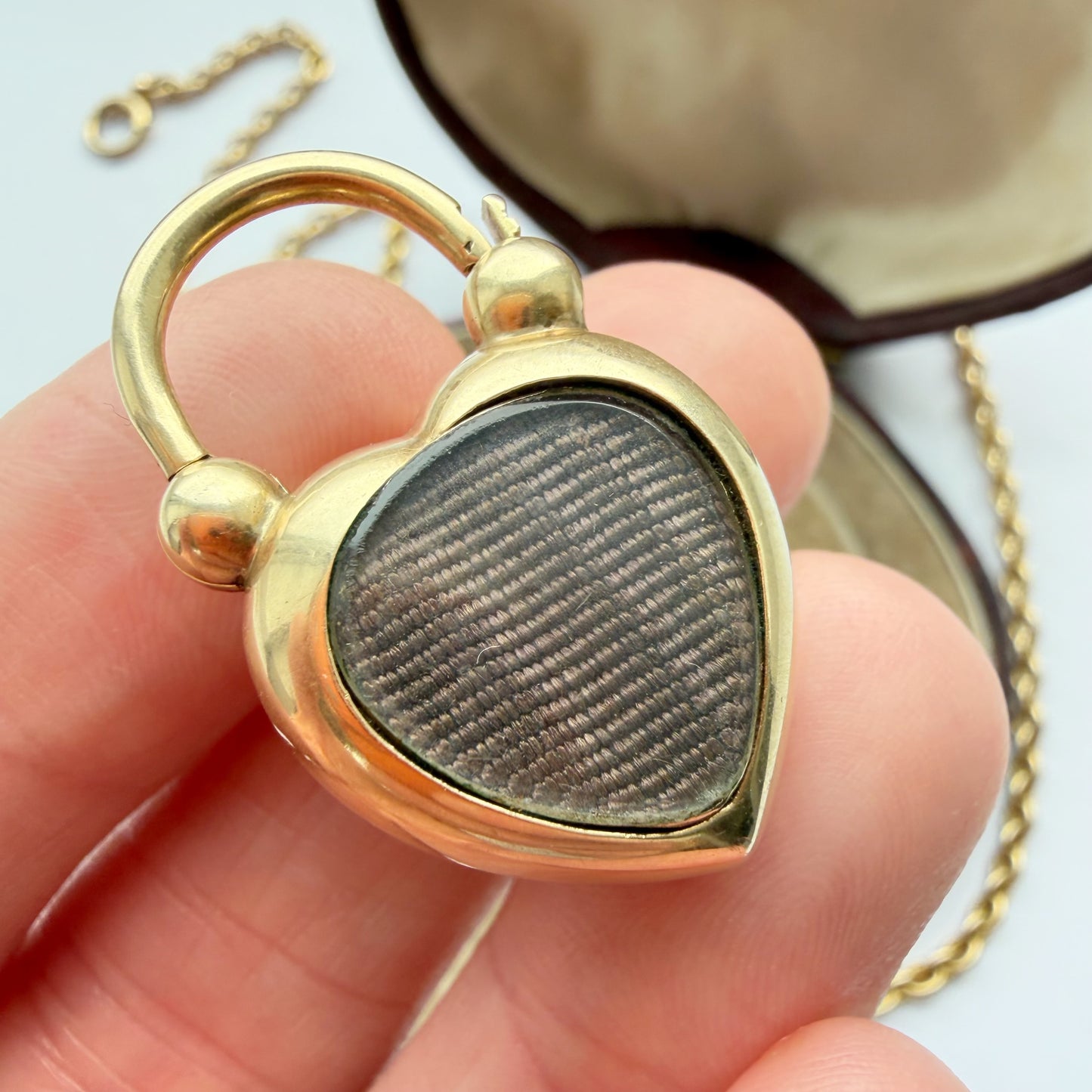 Victorian 15ct gold & turquoise heart padlock