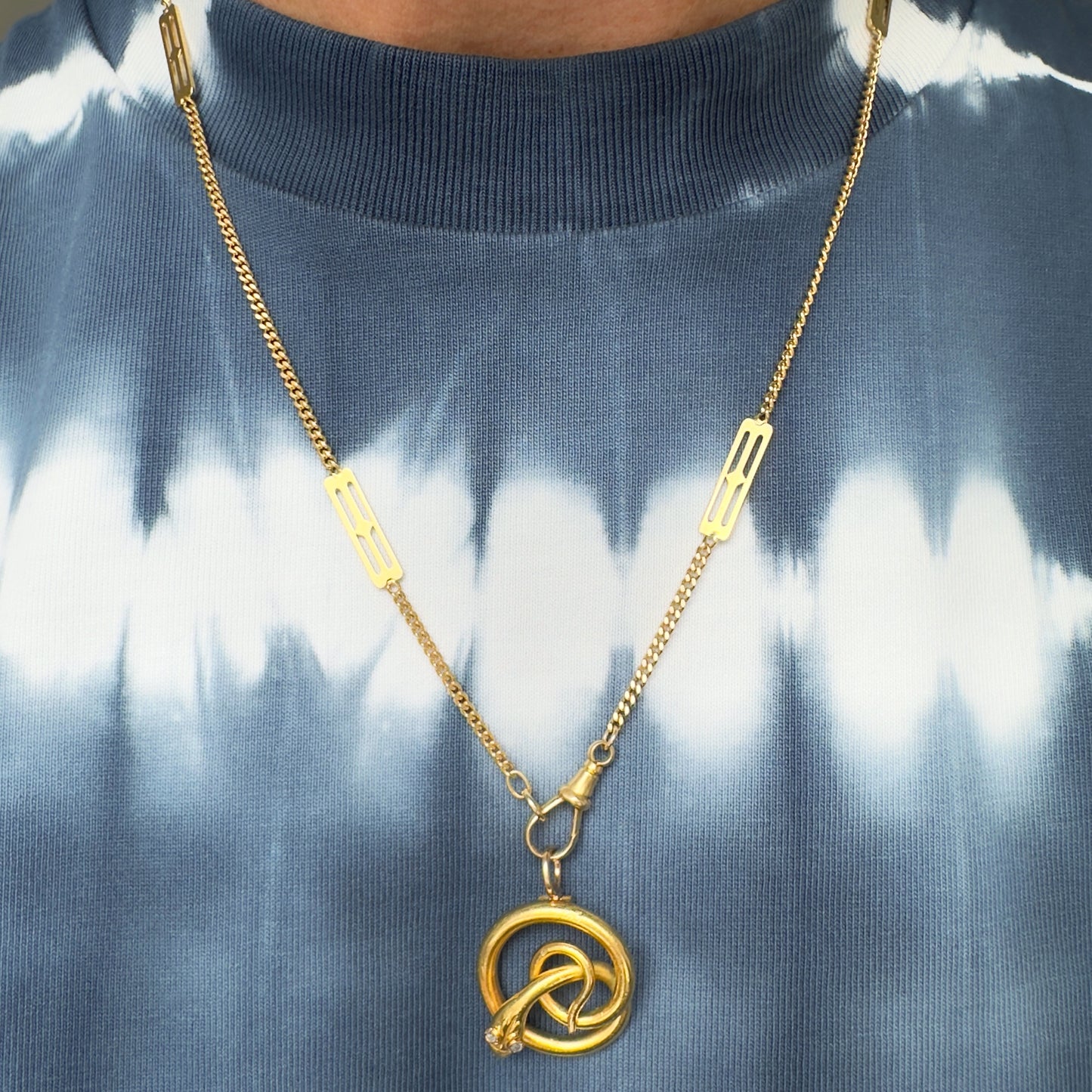 Vintage/antique 18ct gold mixed link chain