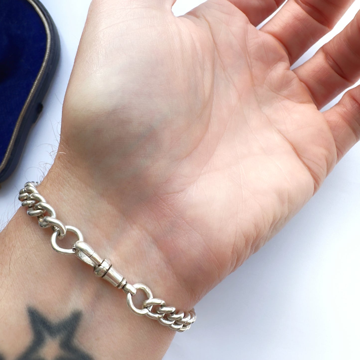 Antique Sterling silver curb bracelet