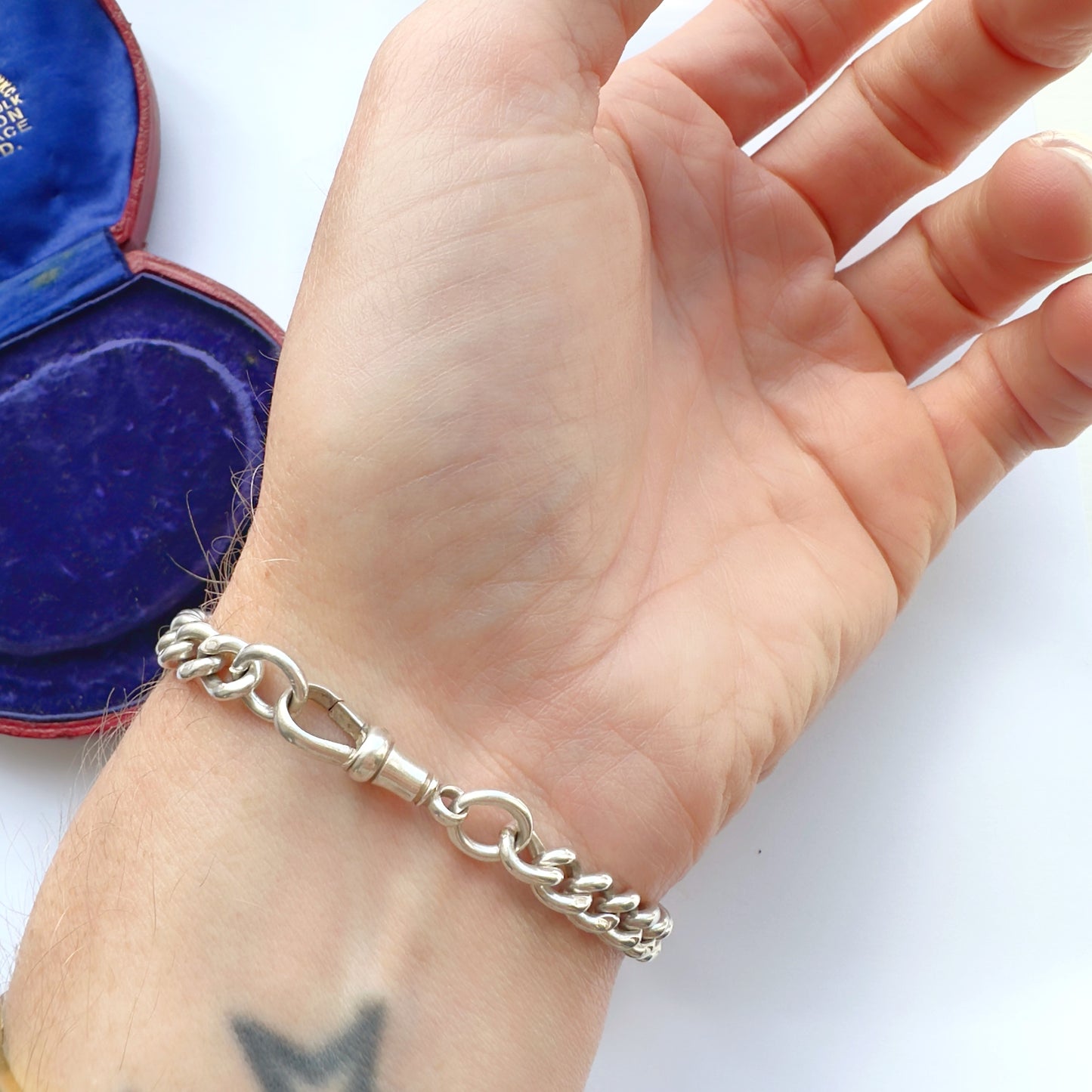 Antique Sterling silver curb bracelet