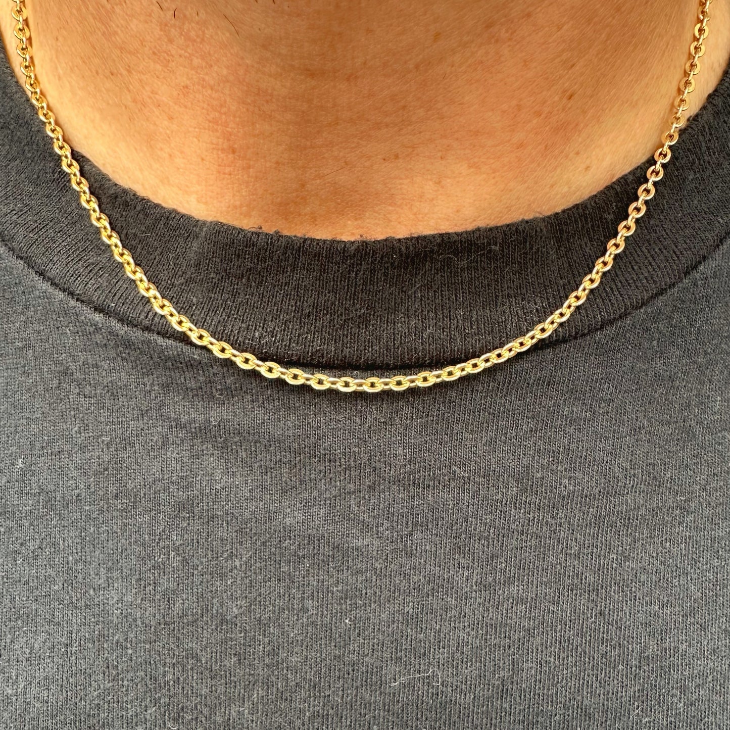 Antique 9ct gold flat cable link chain