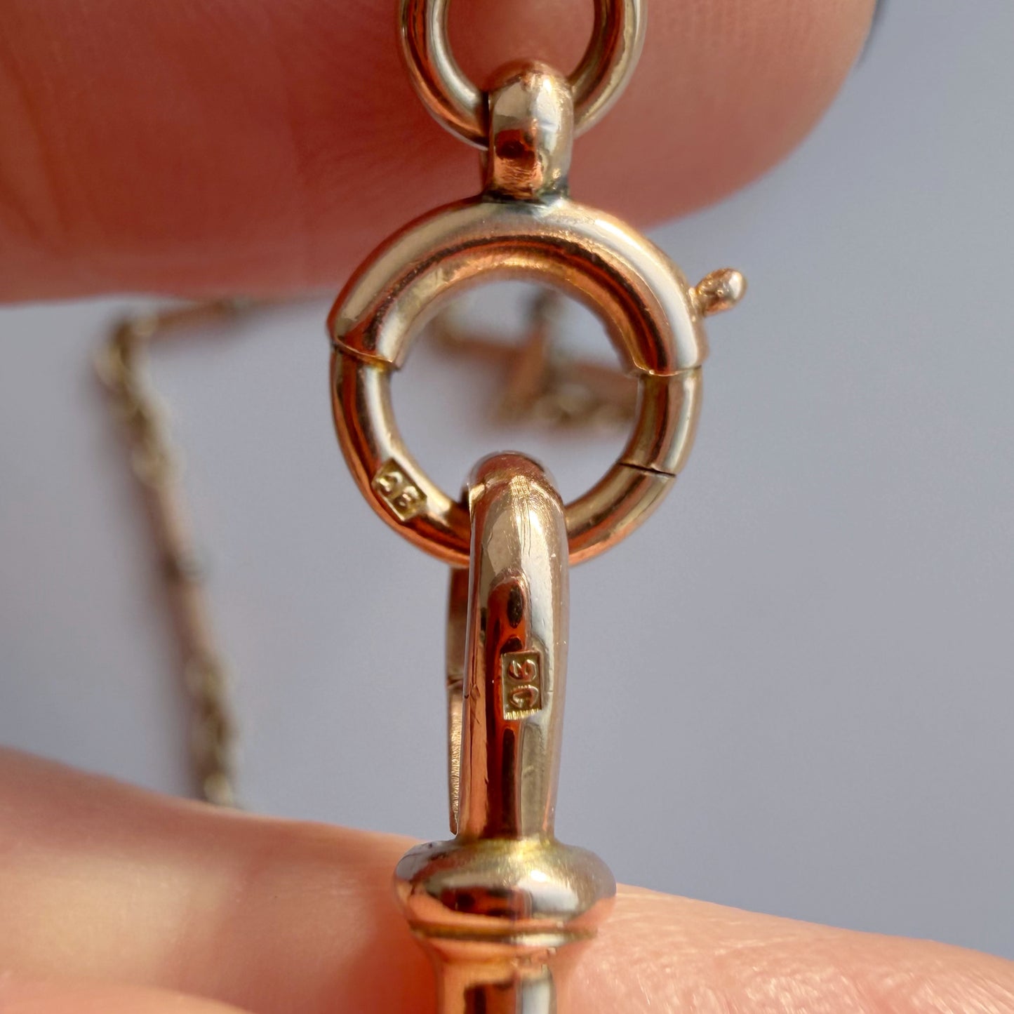 Antique 9ct rosy gold Albert watch chain