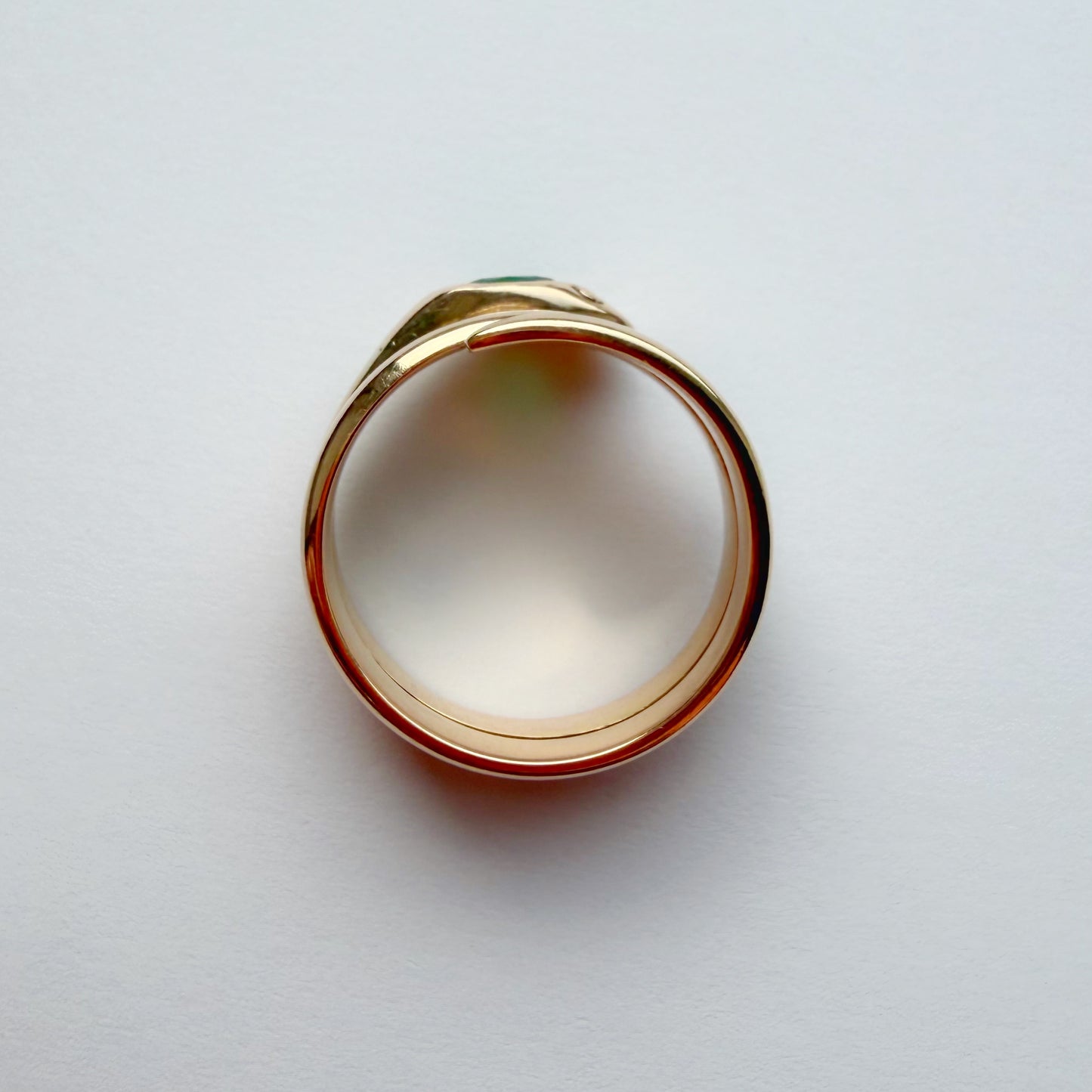 Antique 15ct gold & emerald snake ring