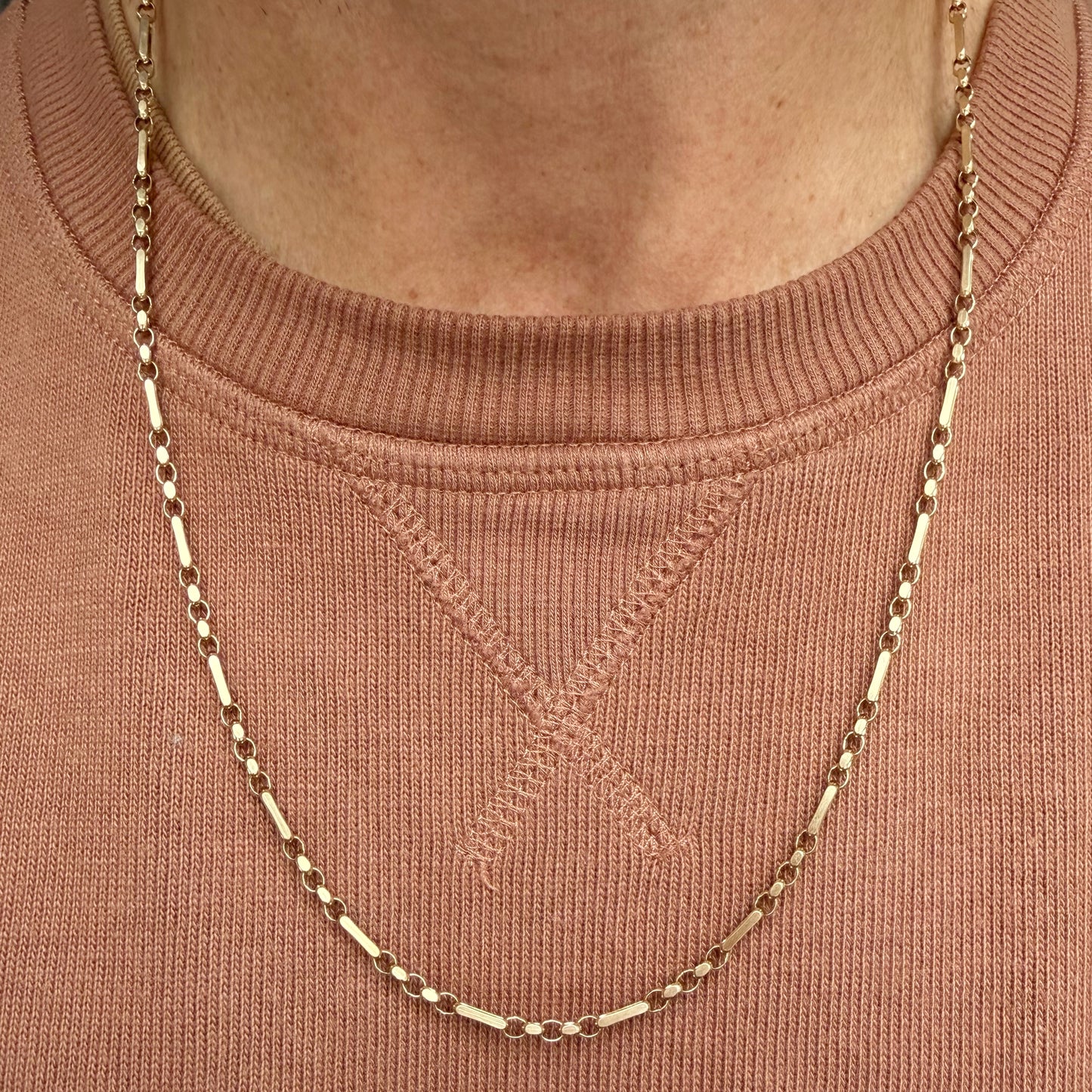 Vintage 9ct gold mixed link chain