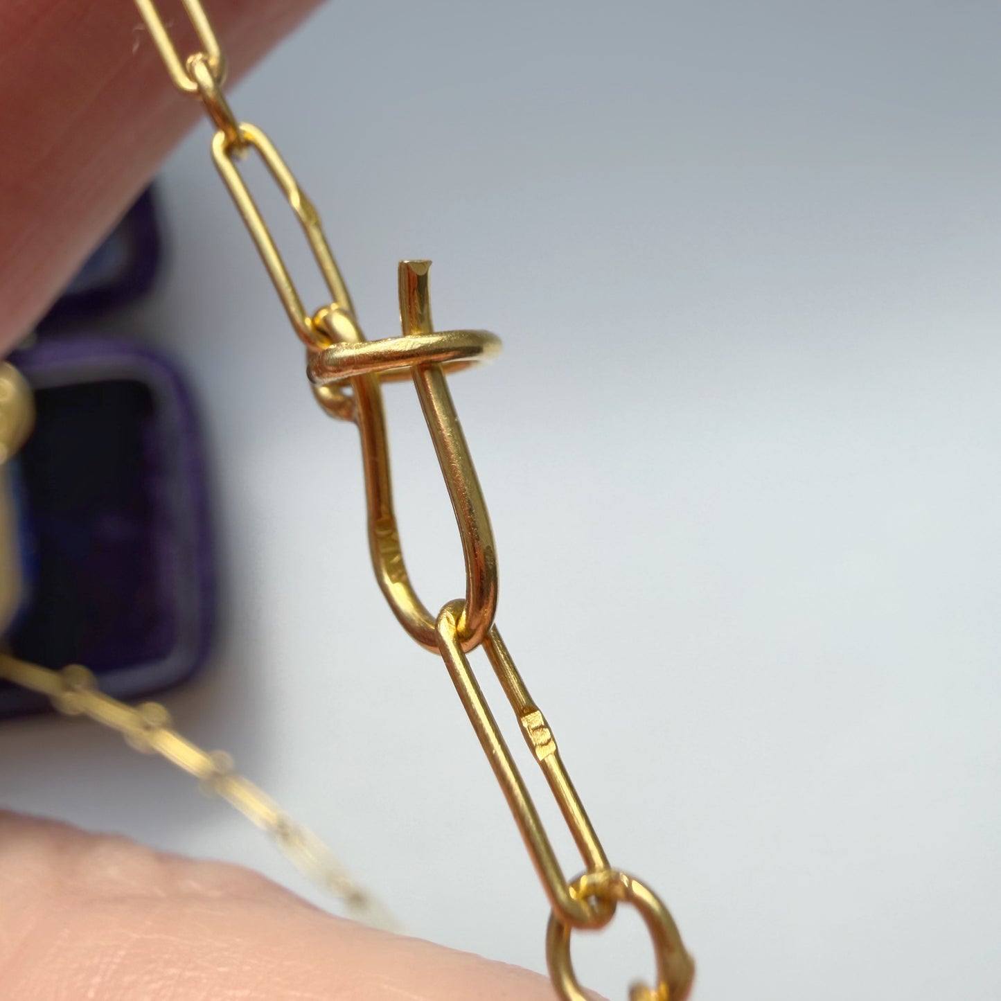 18ct gold & lapis lazuli winged scarab necklace