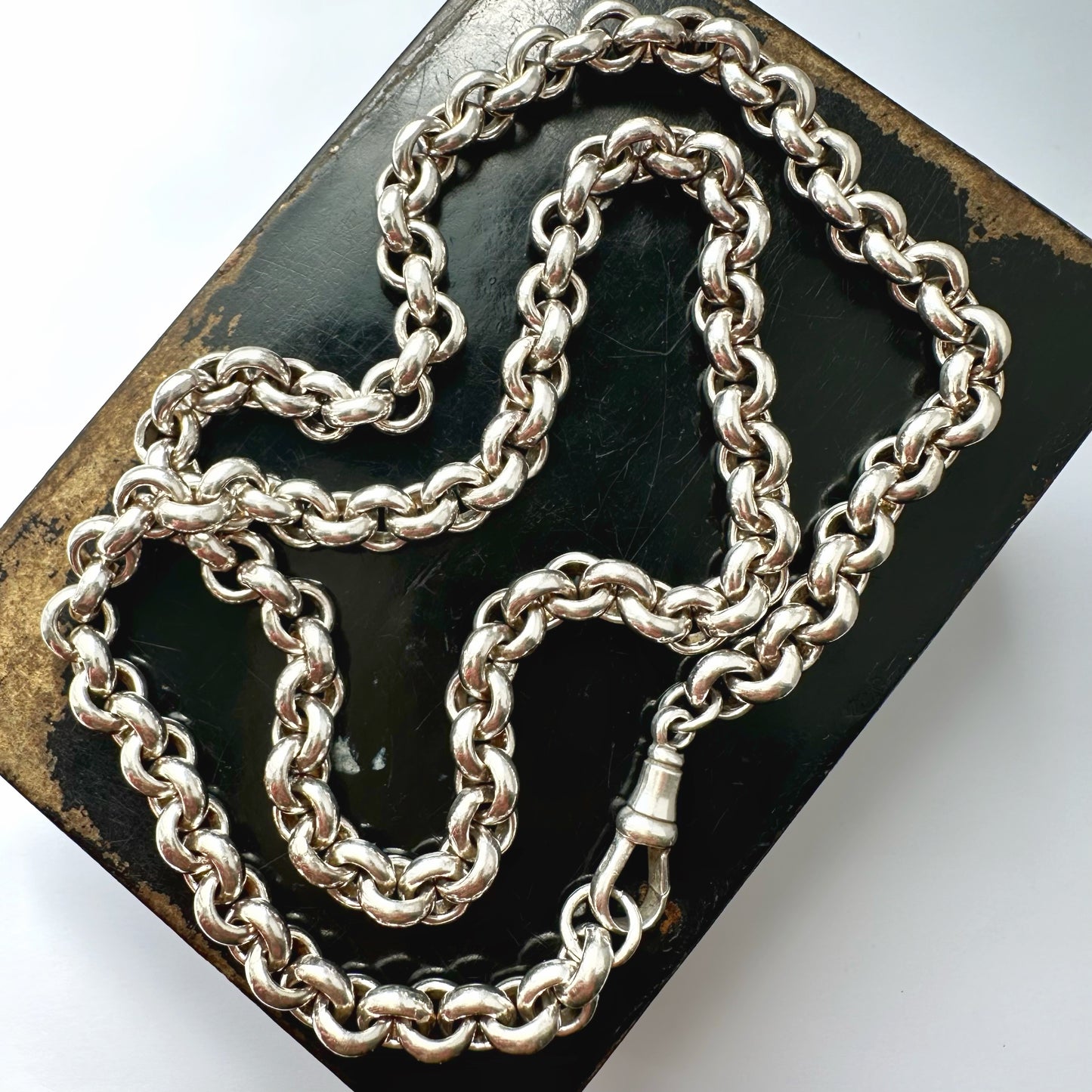 Vintage/antique Sterling silver rolo belcher chain