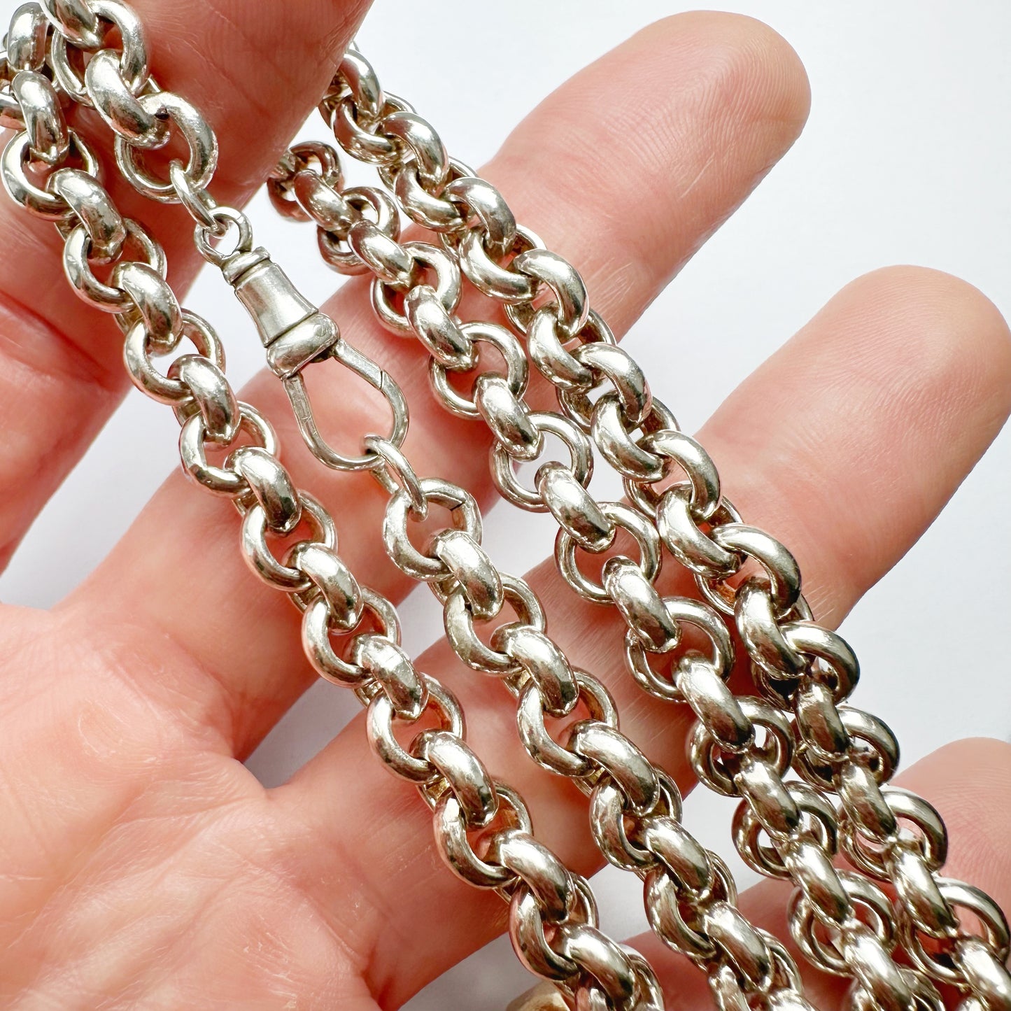 Vintage/antique Sterling silver rolo belcher chain