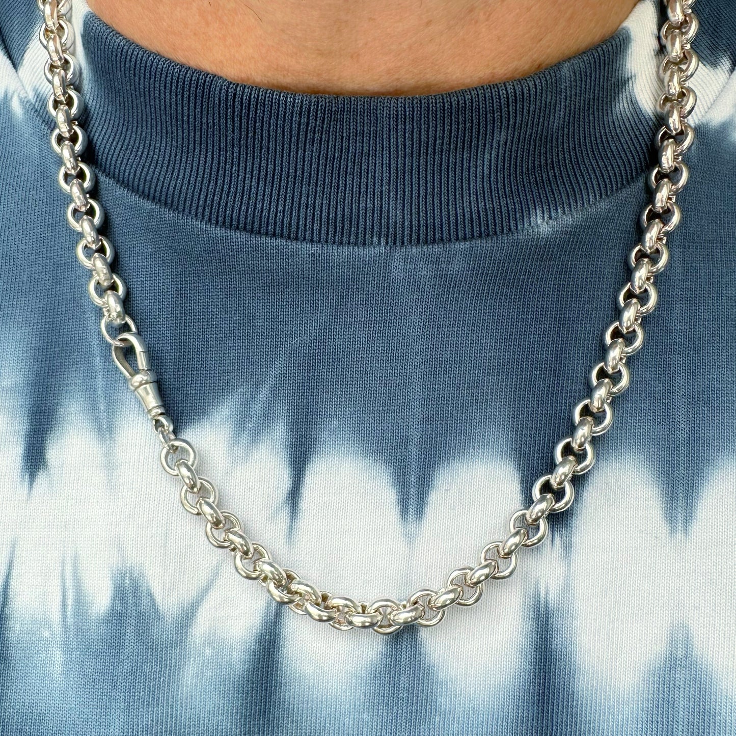 Vintage/antique Sterling silver rolo belcher chain