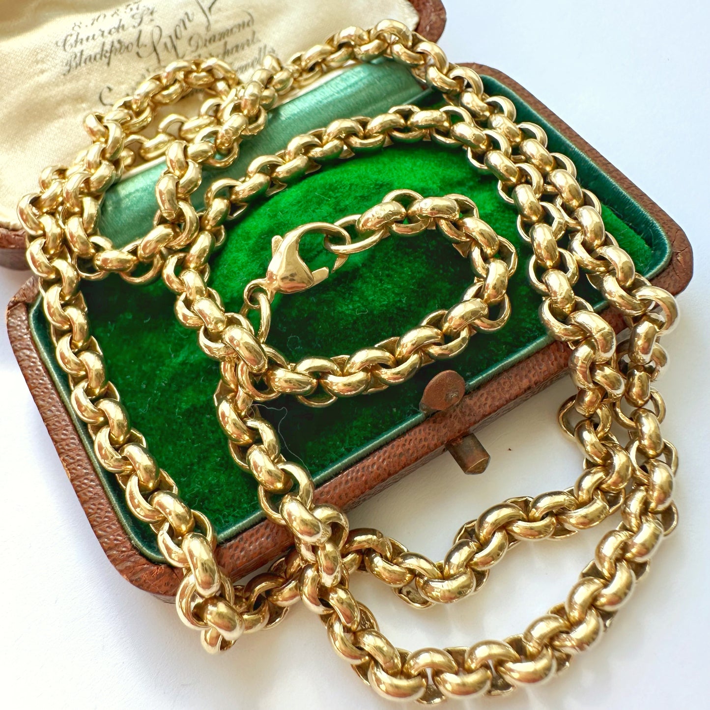 Vintage 9ct gold rolo belcher