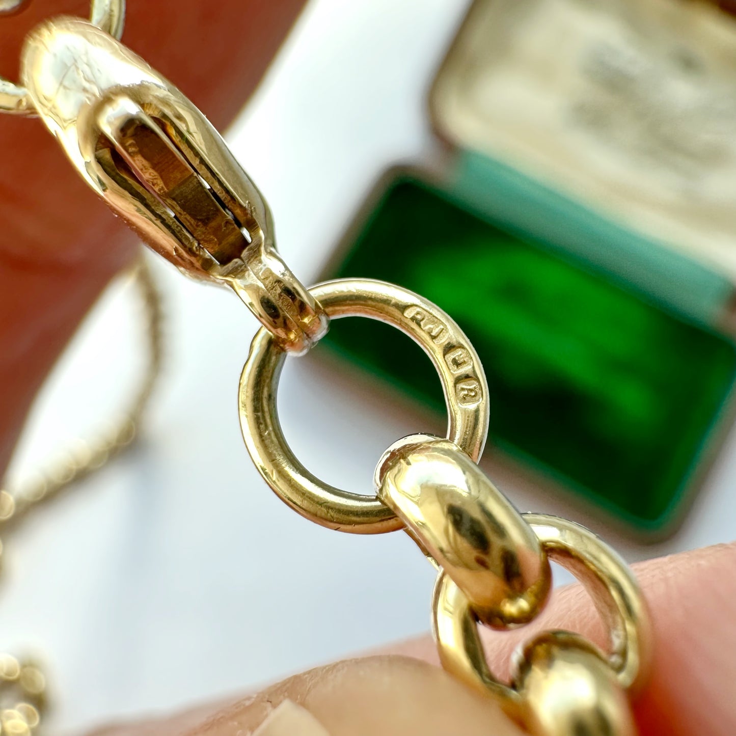 Vintage 9ct gold rolo belcher
