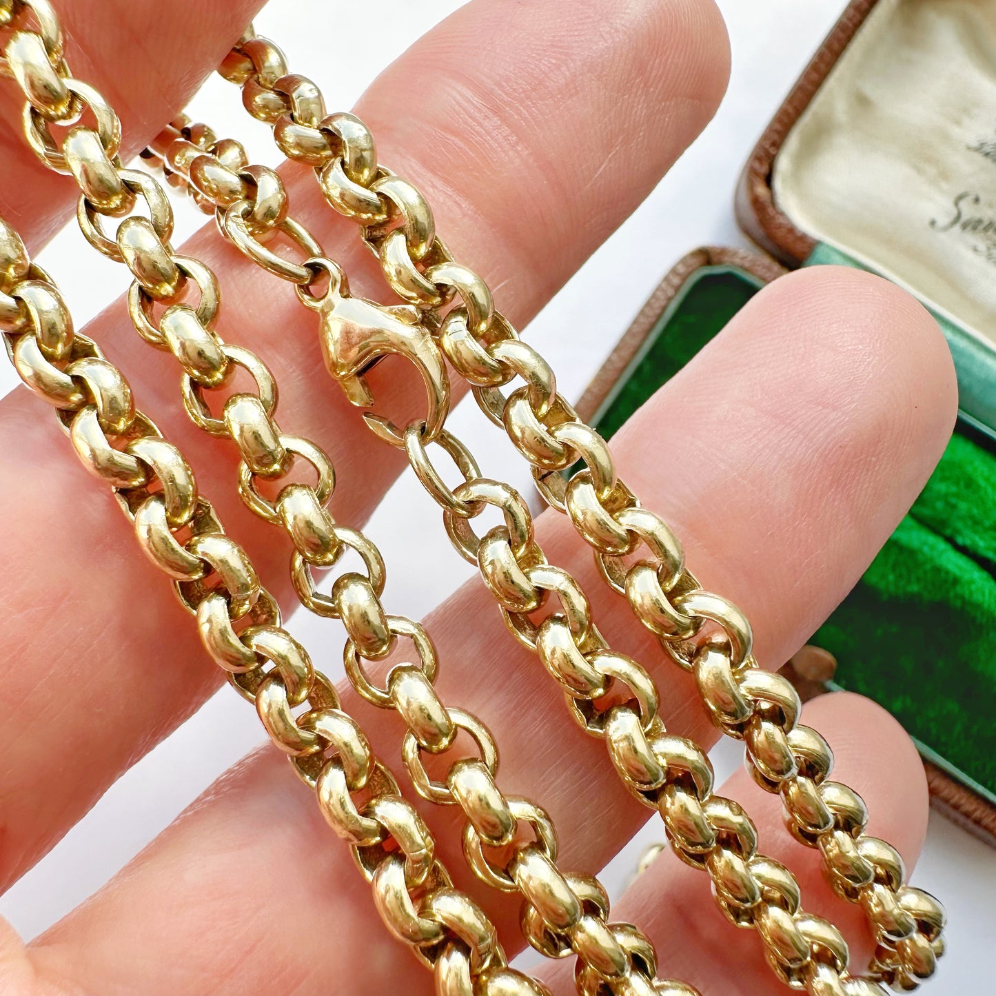 Vintage 9ct gold rolo belcher