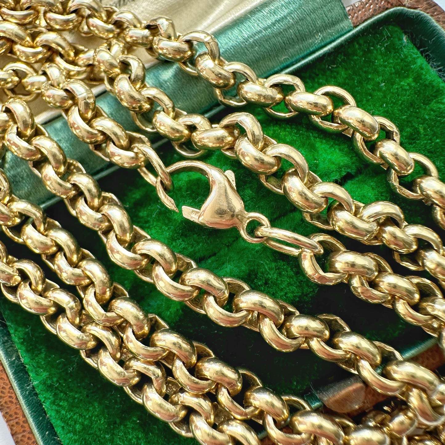 Vintage 9ct gold rolo belcher