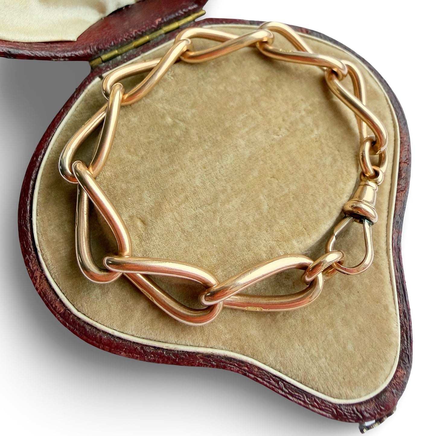 Antique 9ct gold open curb link bracelet