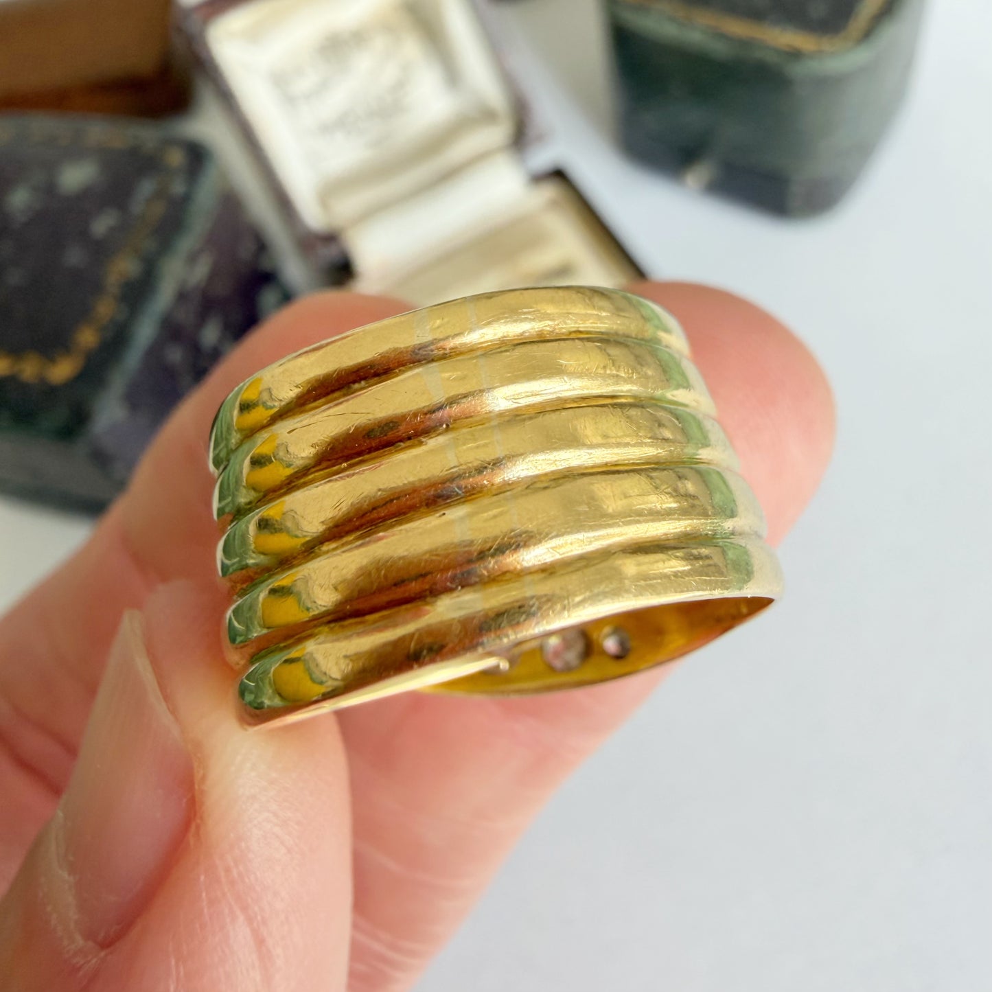 Victorian 18ct gold, ruby & old cut diamond snake ring