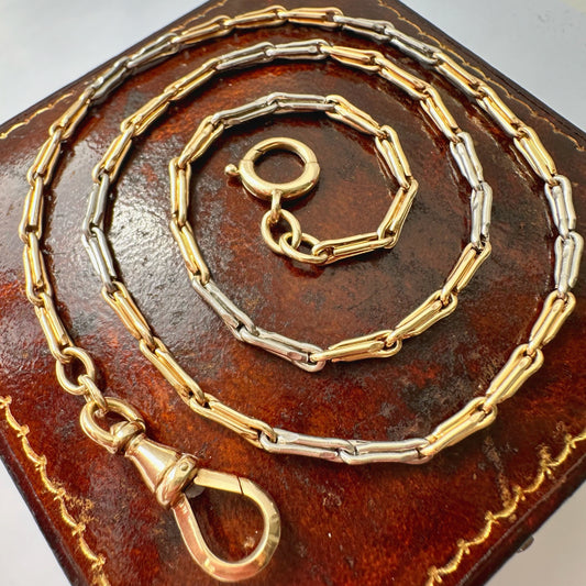 Antique 14ct gold & platinum watch chain