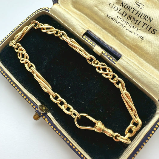Vintage 9ct gold fancy link bracelet