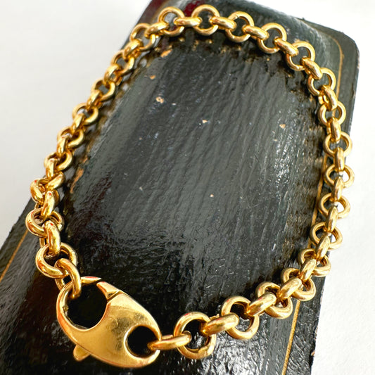Vintage 18ct gold rolo belcher bracelet
