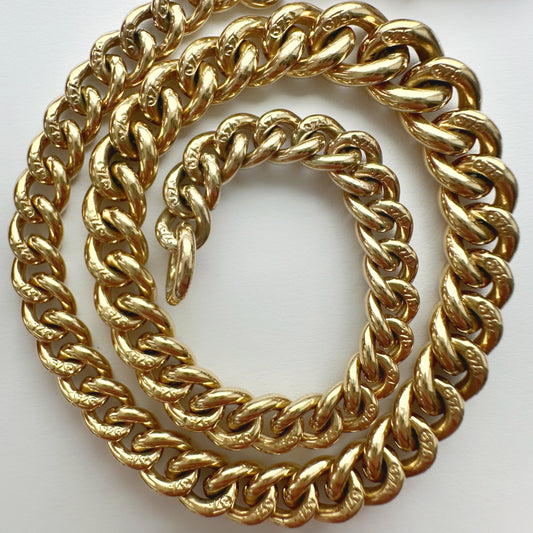 Antique 9ct gold graduated curb bracelet