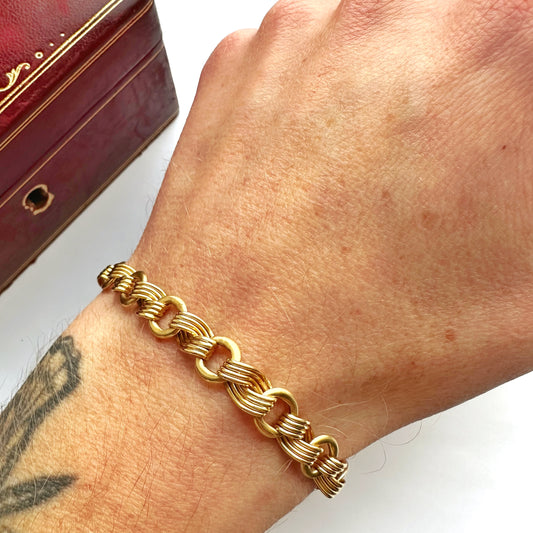 Antique 18ct gold fancy link bracelet