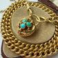 Victorian 15ct gold & turquoise heart padlock