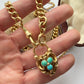 Victorian 15ct gold & turquoise heart padlock