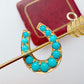 Victorian 15ct gold & turquoise arrow double pendant