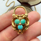 Victorian 15ct gold & turquoise heart padlock