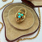 Victorian 15ct gold & turquoise heart padlock