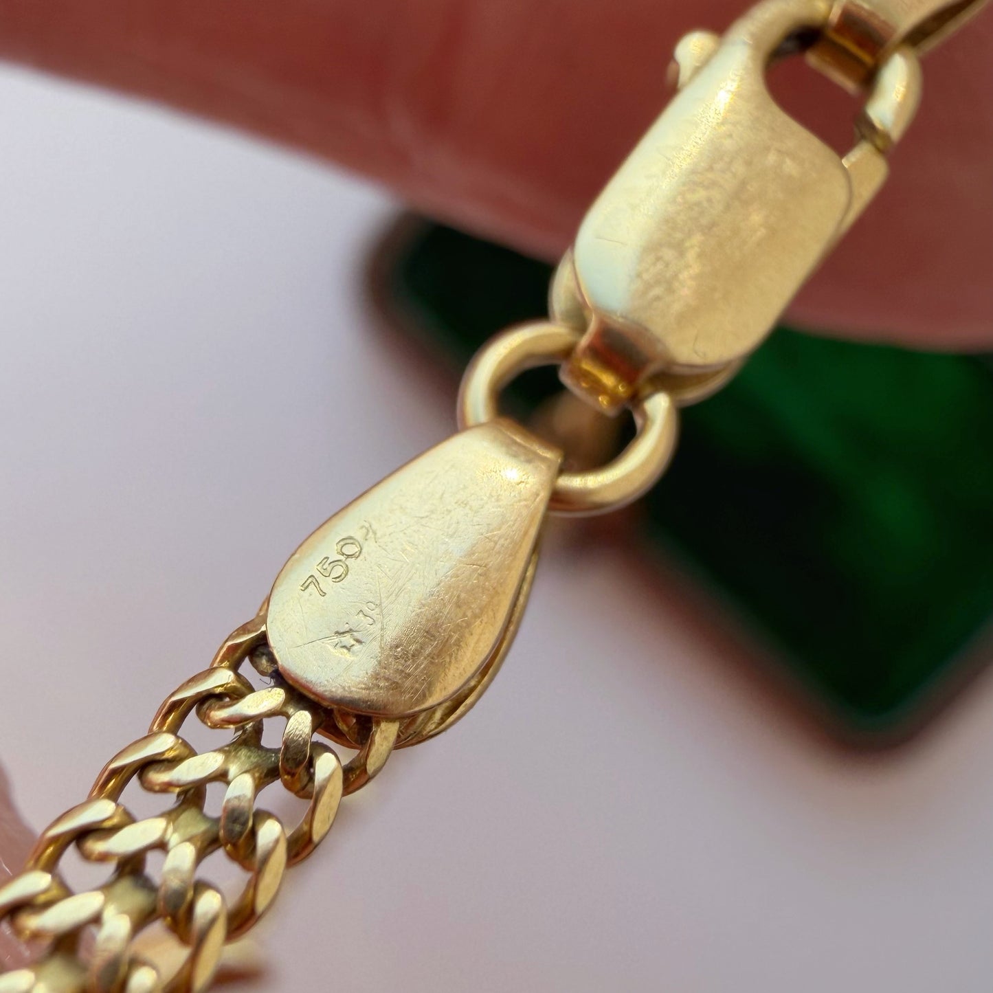 Vintage 18ct gold moon station bracelet