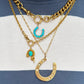 Victorian 15ct gold & diamond horseshoe pendant