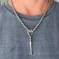 Vintage silver heart key pendant