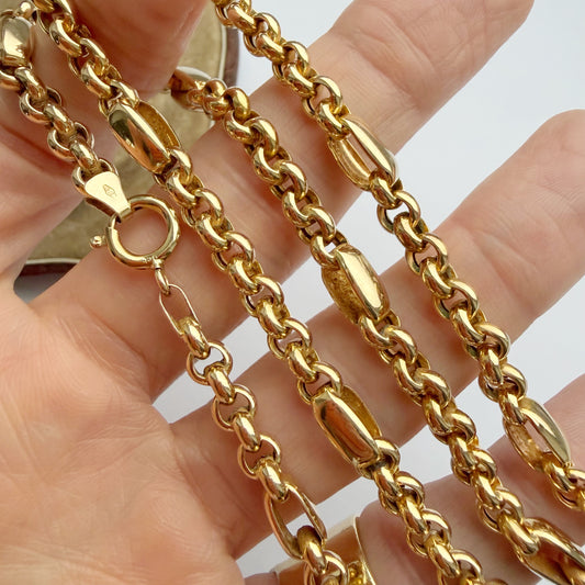 Vintage 9ct Uno AErre mixed link chain
