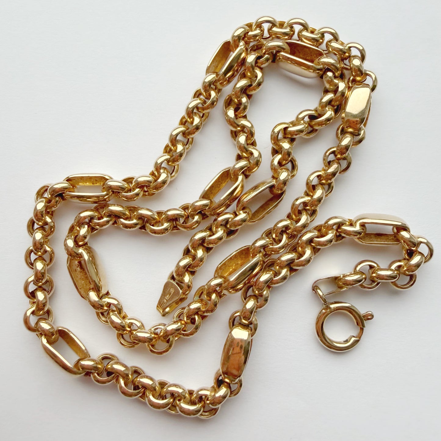 Vintage 9ct Uno AErre mixed link chain