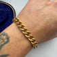 Antique 15ct gold curb bracelet with heart padlock
