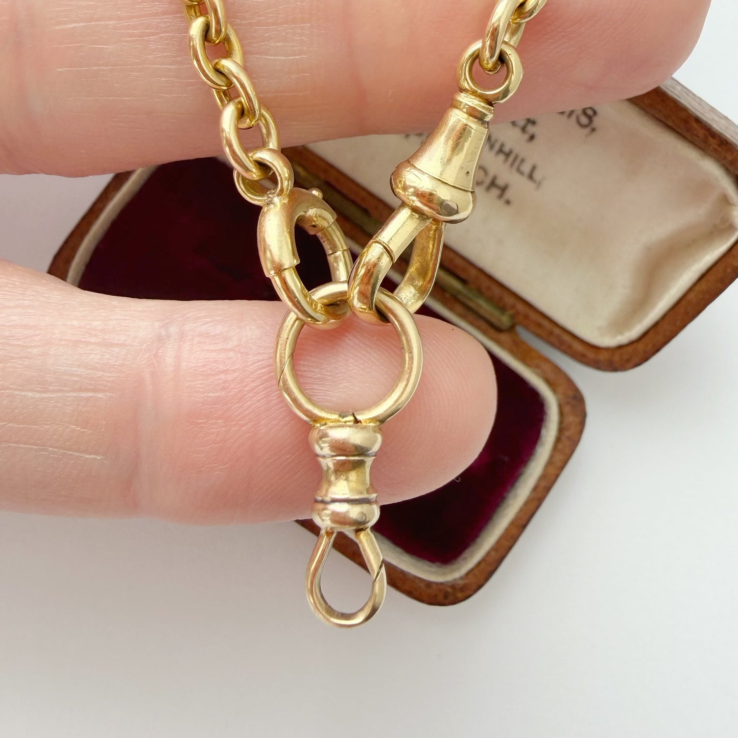 Antique 12ct gold double dog clip/spring ring clasp