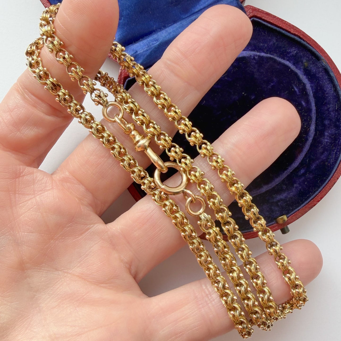Antique 14ct gold fancy link Albert/watch chain