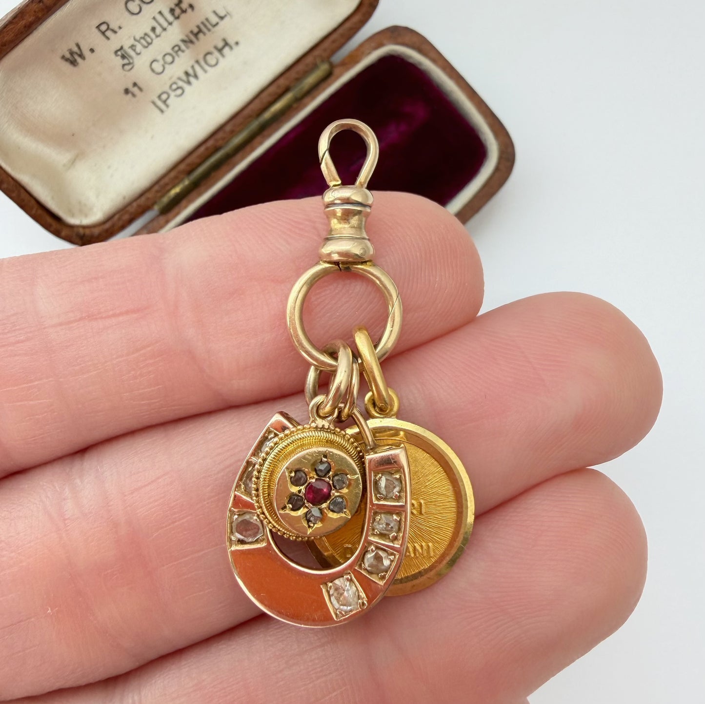 Antique 12ct gold double dog clip/spring ring clasp