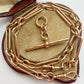 Antique 9ct rosy gold trombone link Albert chain