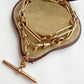 Antique 9ct rosy gold trombone link Albert chain