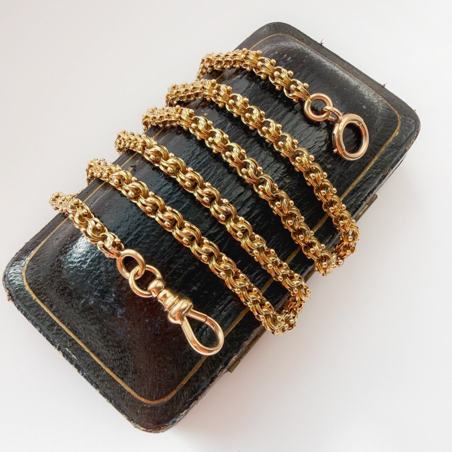 Antique 14ct gold fancy link Albert/watch chain