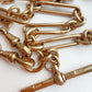 Antique 9ct rosy gold trombone link Albert chain
