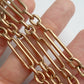 Antique 9ct rosy gold trombone link Albert chain