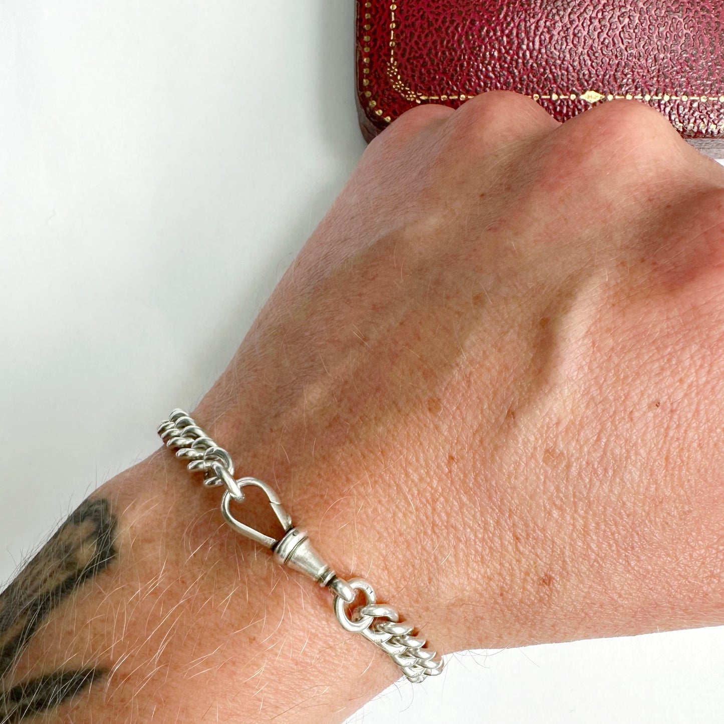 Antique Sterling silver curb bracelet