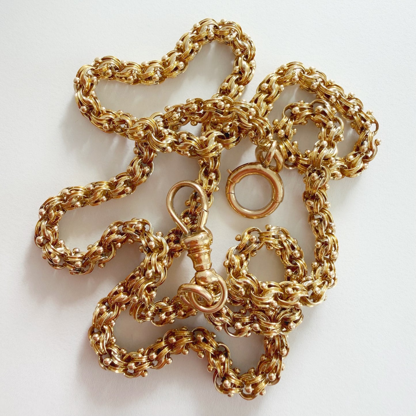 Antique 14ct gold fancy link Albert/watch chain