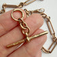 Antique 9ct rosy gold trombone link Albert chain